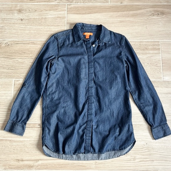 Joe Fresh Oversized Denim Chambray Button Down Shirt - Picture 1 of 4
